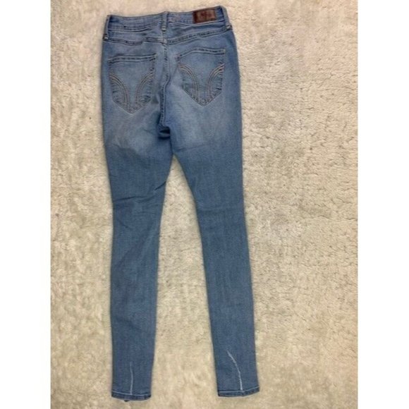 Hollister Size 0s Womens Jeans Curvy High Rise Super Skinny Stretch Dist… - Picture 2 of 4